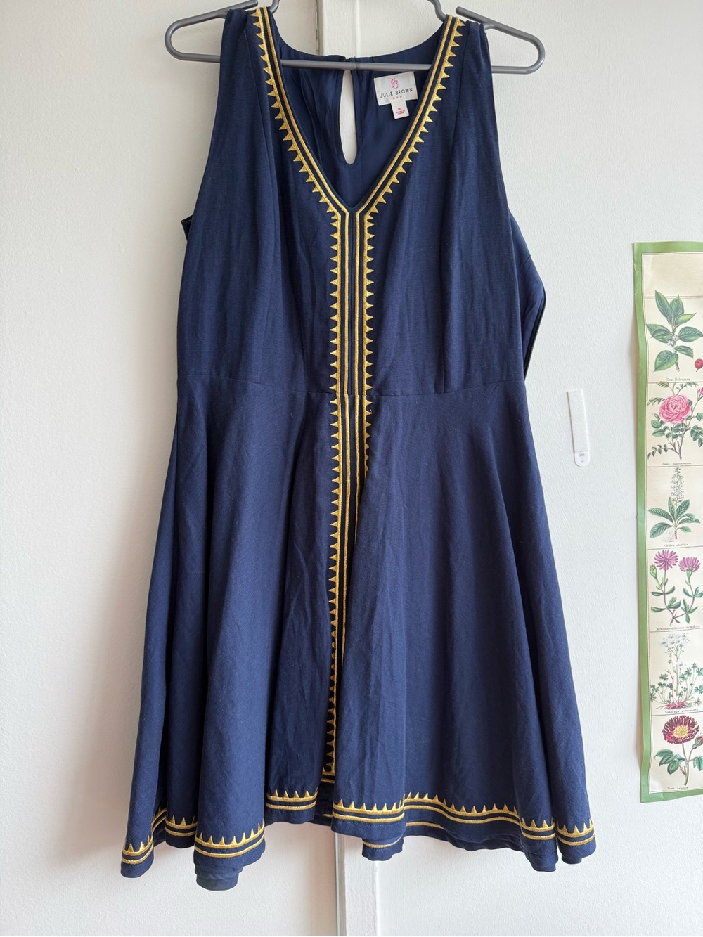 JB by Julie Brown Navy Dress with Gold Trim